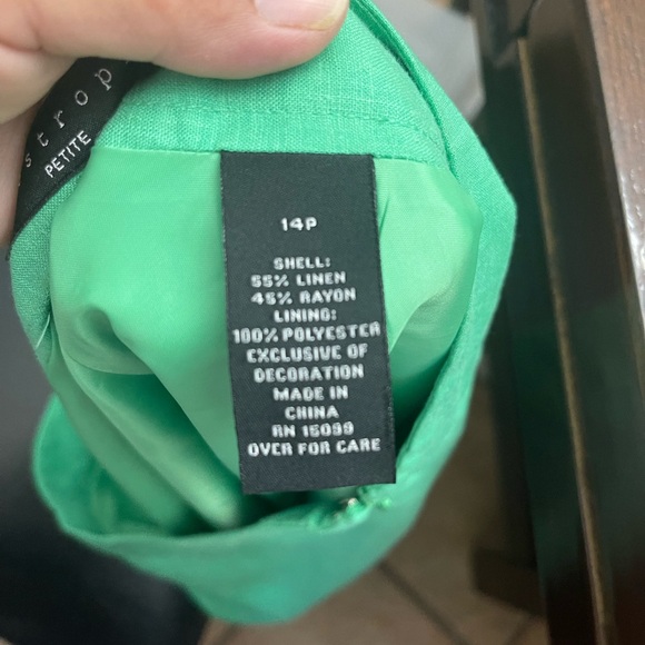 Women's Retro Skirt Apostrophe Green Embroidered Beads  size 14 - Picture 6 of 8